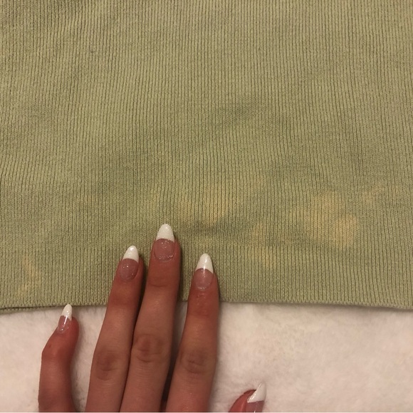 Princess Poly Sage Green Button Front Cropped Top - Picture 5 of 5